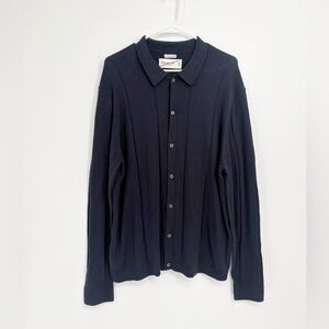 Abercrombie and Fitch Men’s Navy Blue Cotton Cashmere Button-Up Cardigan